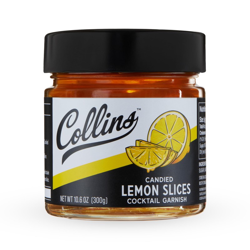 Collins Candied Lemon Slices in Syrup, Candied Fruit Slices Cocktail