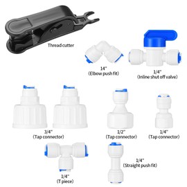 20 m Water Inlet Pipe Connection Universal Set, Water Hose Connector for Refrigerator, Fridge Hose, Water Filter Water Connection (1/4 inch, 1/2 inch, 3/4 inch)