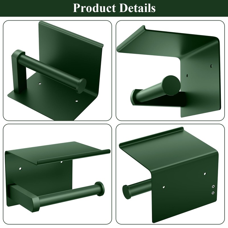 Tindbea Toilet Paper Holder with Shelf Adhesive or Screw Wall