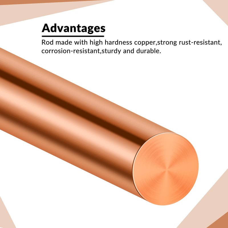 Therwen 10 Pcs Pure Copper Round Rod - 4 Inch