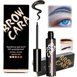 Eyebrow Tattoo Peel Off, Tattoo Gel Brow Stain, Waterproof Eyebrow Kit with Eyebrow Stencils, Last Up to 3-7 Days, Waterproof, For Fuller & Defined Looking Brows. 【Pale Gray Black】