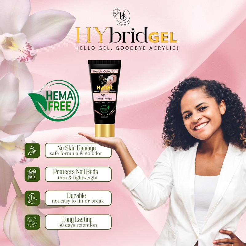 HyGEL Hybrid Gel Nail Polish, PF11 Hello Friends Pink, 60ml