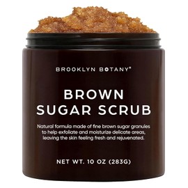 BROOKLYN BOTANY - Exfoliante de azúcar morena 283 g (Brown Sugar Scrub) - Facial y corporal con aceite de almendra y jojoba