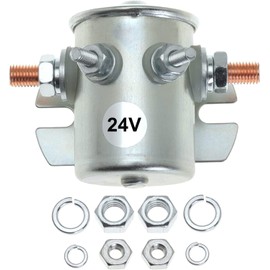 Gebildet 24VDC Continuous Working Magnet Relay 4-Pin High Performance Nickel Plating for Golf Carts, Marine in Rush Max 200A Replaces # 70-111224, 3635820, 1114208, 1114218, 1114223, 1114534, 1114547