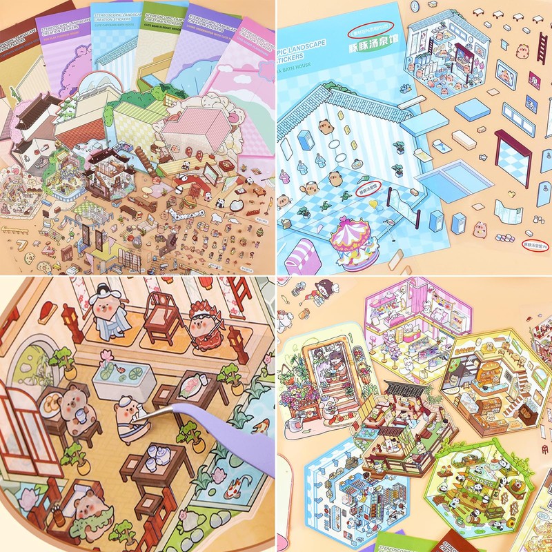 Afufu Cute Stickers for Adults & Kids, 20 Sets 3D