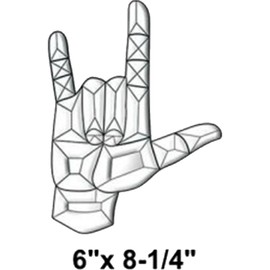 Exquisite Cluster 6" x 8-1/4" Exquisite Clear Glass I Luv U Hand Bevel Cluster EC168