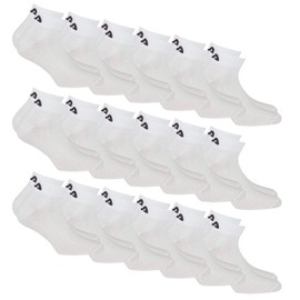Fila Unisex F9300 Socks Plain Socks (Pack of 18), white, 35-38