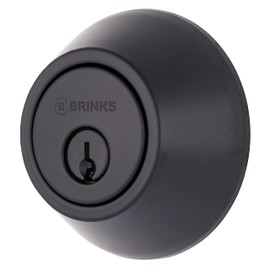 BRINKS Transitional Single Cylinder Deadbolt Lock, Door Lock Built for Residential Protection ANSI Grade 2 Security, Matte Black