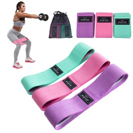 Fizyo Set of 3 Fitness Bands with Resistance Levels, Resistance Bands for Exercises, Fabric Fitness Band for Strength Training, Muscle Building, Yoga and Pilates, Includes Storage Bag