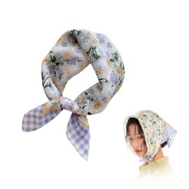 aninako Scarf, Bandana, 22.8 x 22.8 inches (58 x 58 cm), Neckerchief, Square, Linen Scarf, Cute, Elegant, Print, Casual, Work, Office, Versatile, Women's, Hair Ornament, Accessories, Seaside, Travel