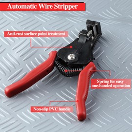 LEONTOOL Automatic Wire Stripper Tool Self Adjusting Wire Stripper Electrical Hand Tool, 11-Inch Heavy Duty Precision Wire Stripping Tool for 8-18 AWG (1-3.2mm²) Solid and Stranded Electrical Wire