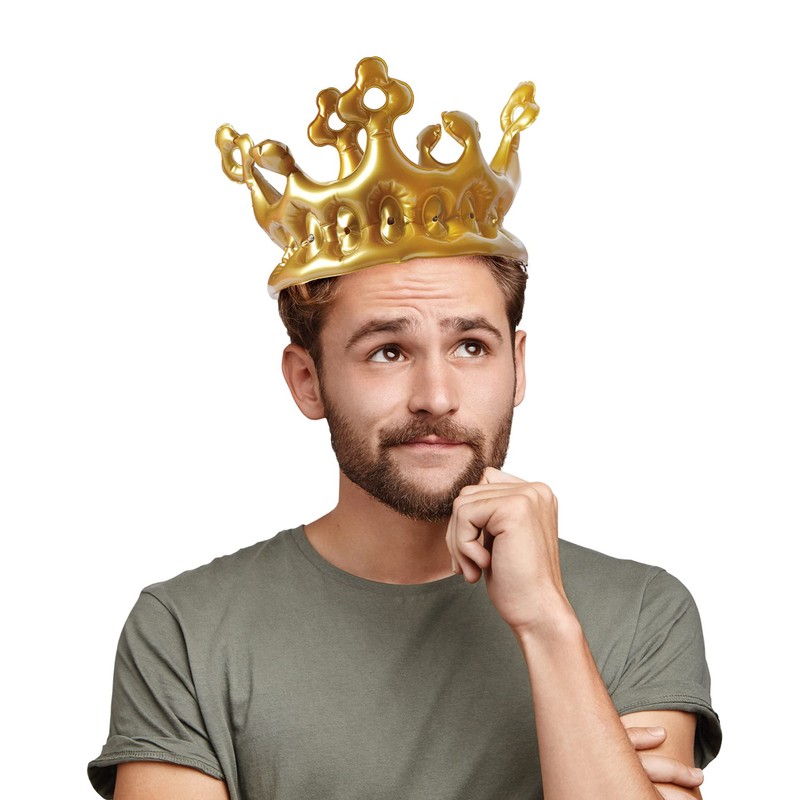 Legami - CRO0001 Inflatable Crown, Adult Size, Diameter 22 cm