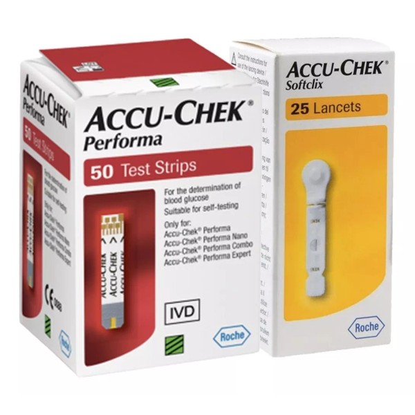 Accu-Chek Paquete Accu - Chek Performa 50 Tiras Y 25 Lancetas