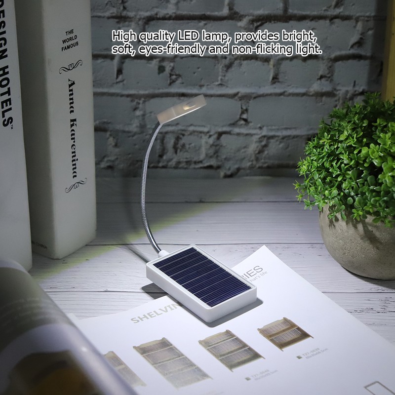 Flexible Arm Solar USB 3LED Clip On Lamp for Bedroom