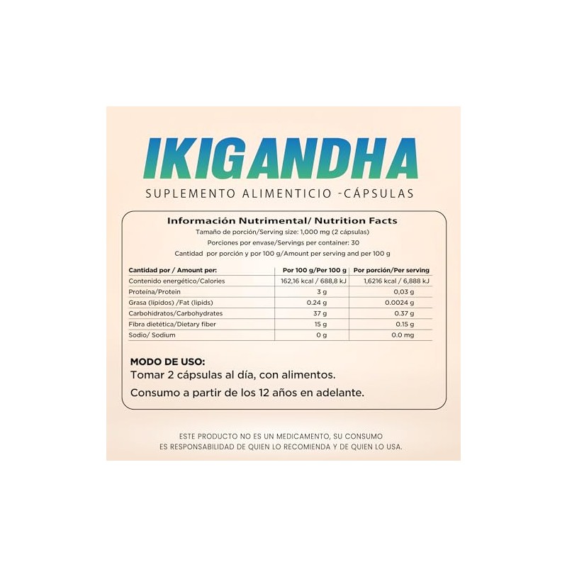 Ikigandha - Suplemento Para El Estrés Y Ansiedad - 60