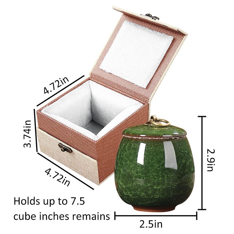 Kelendle Small Keepsake Urn for Human Ashes with Velvet Box