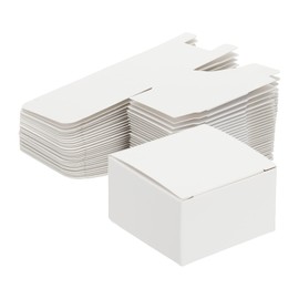 PATIKIL Gift Boxes with Lids, 25 Pcs 1.97x1.97x1.18 Inch Paper Kraft Favor Boxes Bridesmaid Cardboard Gift Wrap for Presents Wedding Graduation Holiday Birthday Craft, White