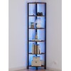 Furnulem 6 Tier Corner Shelf with LED Light, 67.5” Tall
