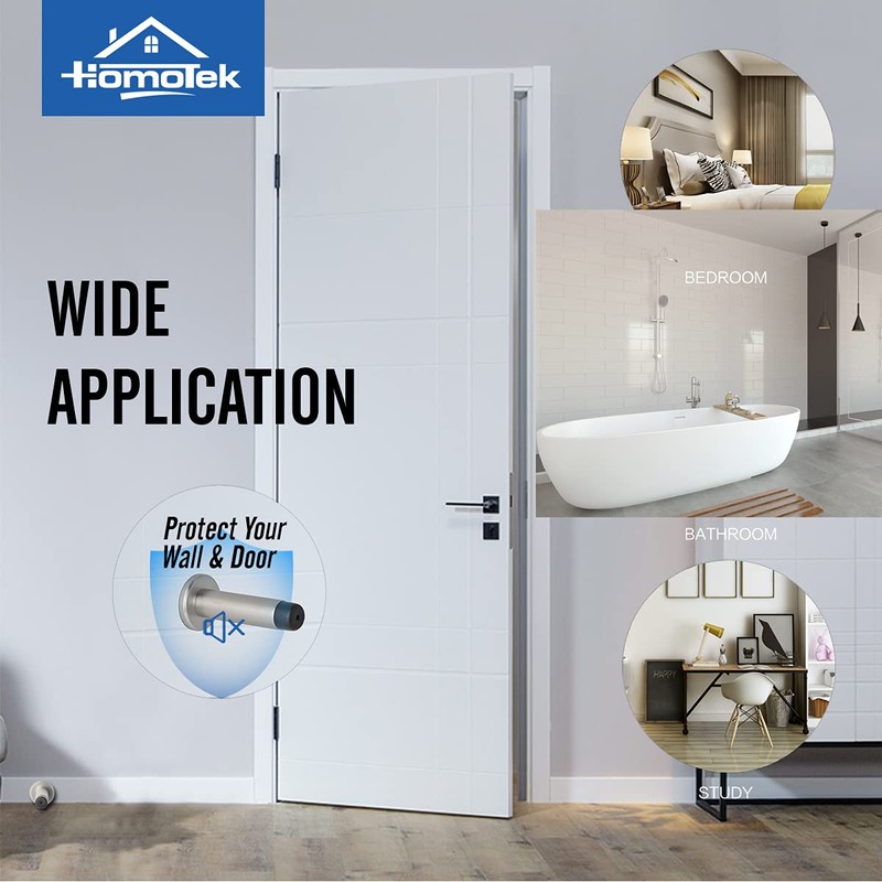 HOMOTEK 2 Pack Heavy Duty Solid Rigid Door Stops Bumper