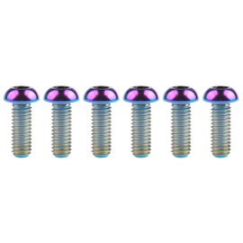 Wanyifa Titanium M6 12 16 20 25 30 Button Head Bolt Screws Pack of 6 (M6x16mm, Rainbow)