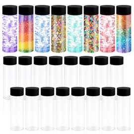 Rainmae 24 Pcs Sensory Bottles with Lids, 10 oz/ 300 ml Leakproof Clear Plastic Water Bottles Reusable Empty Sensory Bottles for Sensory Crafts Classroom Handmade Party Supply
