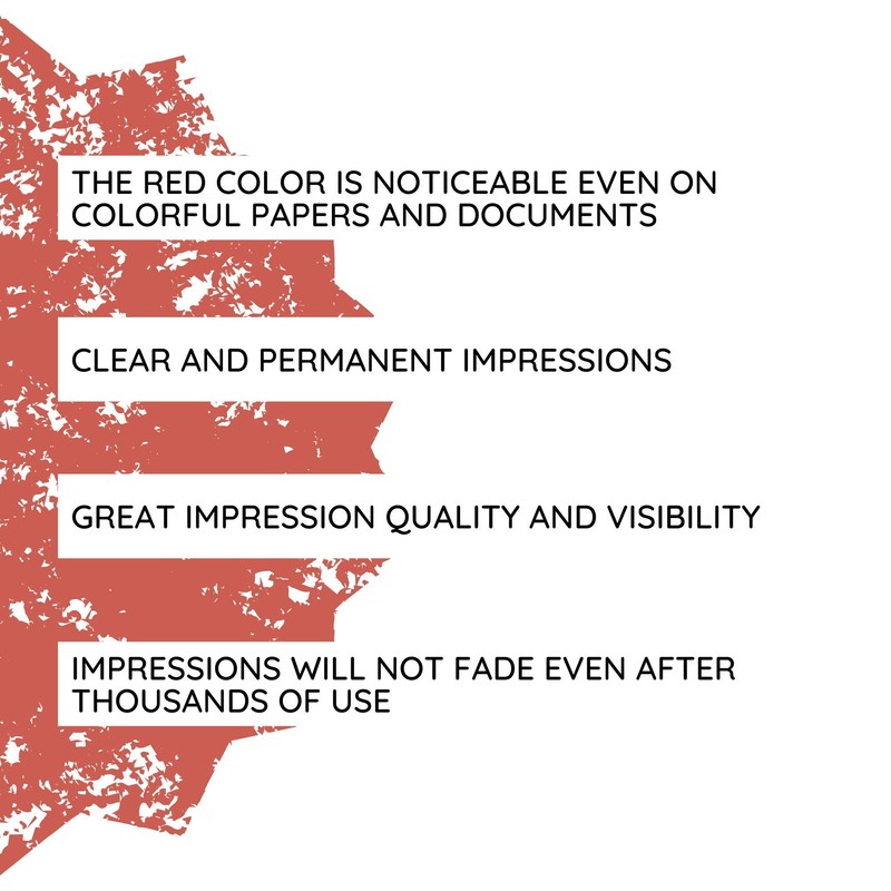 Self Inking Rubber Stamp, Refillable Red Ink Preinstalled - (9/16"