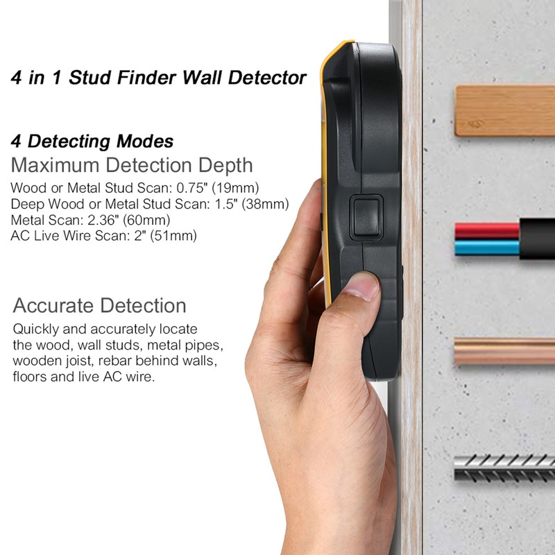 Stud Finder Sensitive Auto Calibration LED Display Screen 4 in