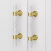 Haliwu 10 Pack White Marble Cabinet Pulls, 2 Tone Cabinet
