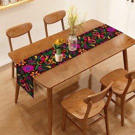 Vohado - Camino de mesa mexicano Dia De Los Muertos de 90 pulgadas de largo Día de los Muertos, decoración de México Let's Fiesta, hogar, cocina, comedor