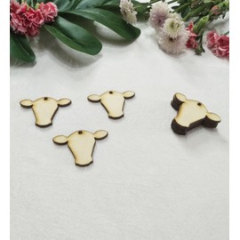 30pcs of Cow Head Wood Blanks, DIY Unfinished Earring Blanks,Cow Head Earring Blanks (2'')