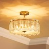 AGV LIGHTING CL038 Crystal Ceiling Light Fixture, Modern Semi Flush