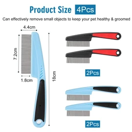 4 Pieces Of Fine-Tooth Combs, Stainless Steel Combs, Hair Cleaning Products, Hair Care Tools, Long-Hand Combs