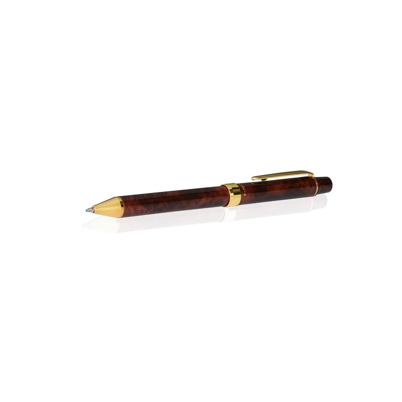 Yasutomo Quadpoint Twist Pen, Brown Marble (TP30BR)