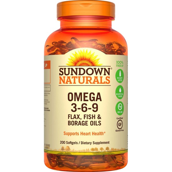 Sundown Omega 3-6-9 Soft Gels, 200 Count