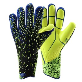 ZEZELIFE Football Goalkeeper Gloves, Soccer Goalie Gloves Kids Boys Children Youth Adults, Gloves Anti Slip, Full Finger Breathable Mesh Self Adjustable Wrist Sports Soccer Gloves Green (5 Size)