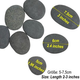 10 pcs Flat Pebbles for Painting,2-2.95 inch Smooth Stones for Painting,Flat Pebbles for Crafting,Handpicked Natural Stone Aquarium Decorative Stones