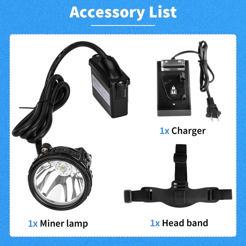 Safety Mining Light Professional Rechargeable Mining Headlamp, 1+6 LED Super