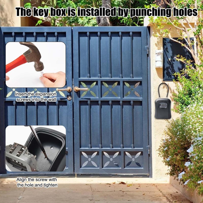Behogan Set of 2 Key Safe with Number Code, Key