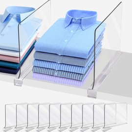 Acrylic Shelf Dividers for Closet Organization, Closet Shelf Organizer Closet Organizer for Bedroom, Closet Dividers for Shelves Clear Acrylic Shelf Dividers Clothing Divider Shelf (Clear,10 Pack)