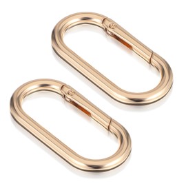 Ptwola O Rings Clip 6 Pcs Metal Spring Snap Hook Keychain Round Carabiner Clips for Keyrings, Bag, Purse Strap Extender, Handbag, DIY Crafts