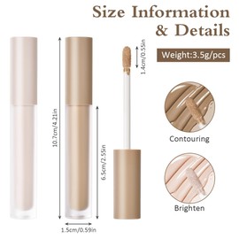Makeup Highlighter & Konturenstift, Liquid Schimmernder Contouring Stick mit zwei Enden, Highlighter und Bronzer Stick Formt und Hellt Auf, Universal Contour Stick Verblendbar & Vegan