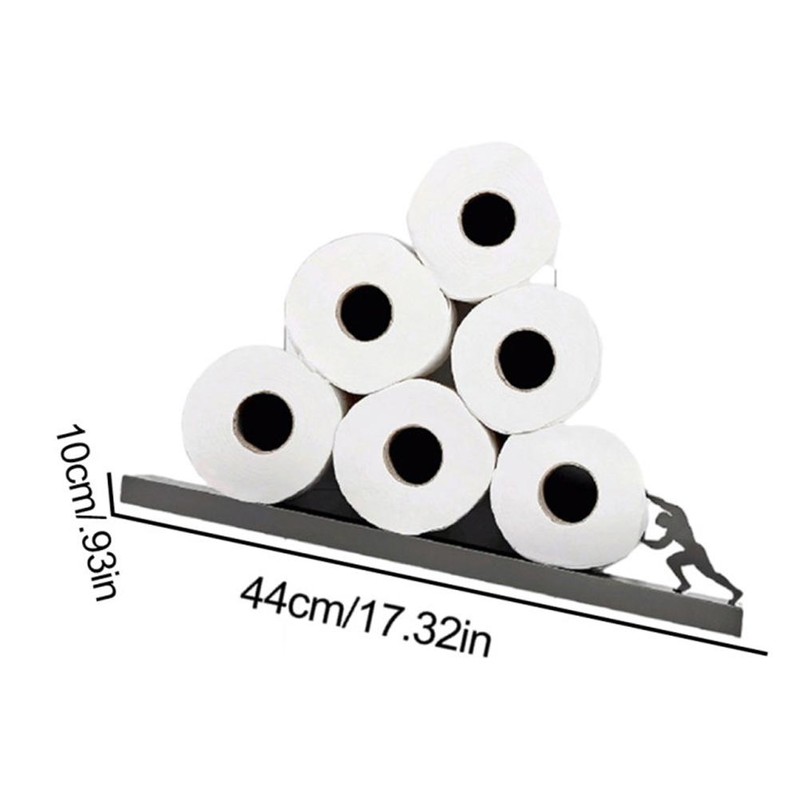Floating Shelf Toilet Paper Holder Modern Wall Mount Organizer for