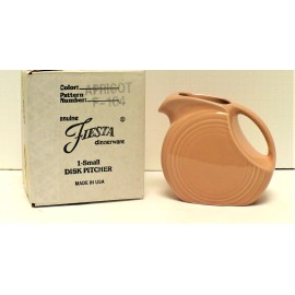 Homer Laughlin China FIESTA APRICOT SMALL JUICE PITCHER w/Factory Box: New 1997 Original Stock