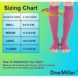 Doc Miller Calcetines de Compresión de Punta Abierta (1 par) 15-20 mmHg Medias de Compresión Para Ejercicio, Recuperación, Dolores, Varices, Mangas para Pantorrillas (Marrón, Grande)