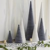 Velvet Cones Set of 4 Gray, winter wedding centerpiece, rustic