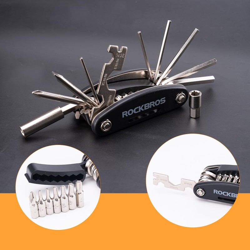 ROCKBROS Multi-Tool Bicycle Tool Set, 20-in-1 Bicycle Tool, Portable, Multi-functional,
