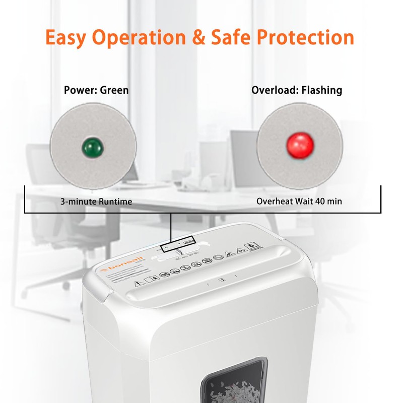 Bonsaii Quiet Cross-Cut Shredder, Ideal for Home Offices, Low-Noise Shredder,