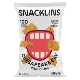 SNACKLINS Plant Based Crisps – Chesapeake Bay - Vegan Healthy Snacks - Gluten Free, Grain Free, Plant Based Crisps, 100% Kosher For Passover, Low Calorie - No Added Sugar, Crunchy, Puffed Snack - 3oz Bag (2 Packs)