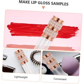 Tubo de Brillo de Labios Perlado, 4 Piezas Dorado Plástico Aceite Labial y Líquido Tintado, Uso DIY Artesanal y Viaje, Formato Ligero Capacidad Adecuada