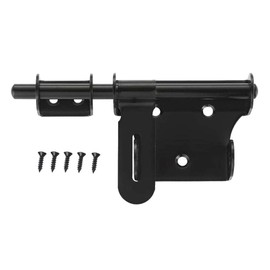 Sliding Bolt Gate Latch Black, 6 Inch Thickening Stainless Steel Barrel Bolt with Padlock Hole, Interior Door Latches